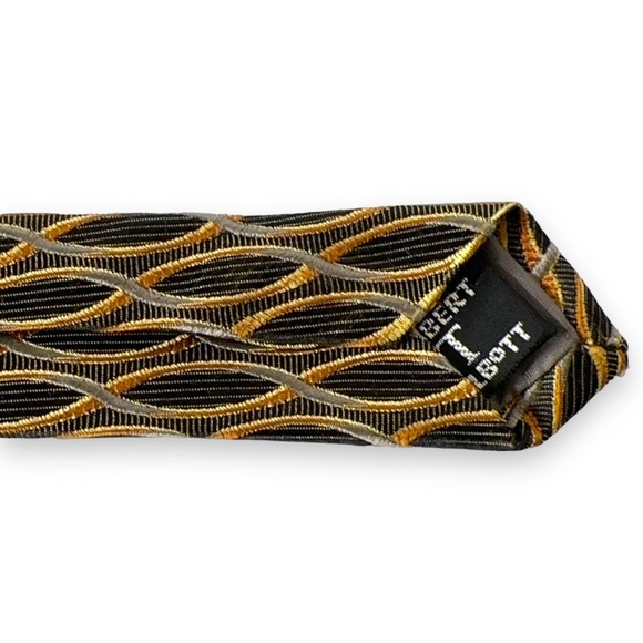 Robert Talbott Best of Class Tie Size 4 x 57 Gold Silver 100% Silk Van Boven - Picture 6 of 8